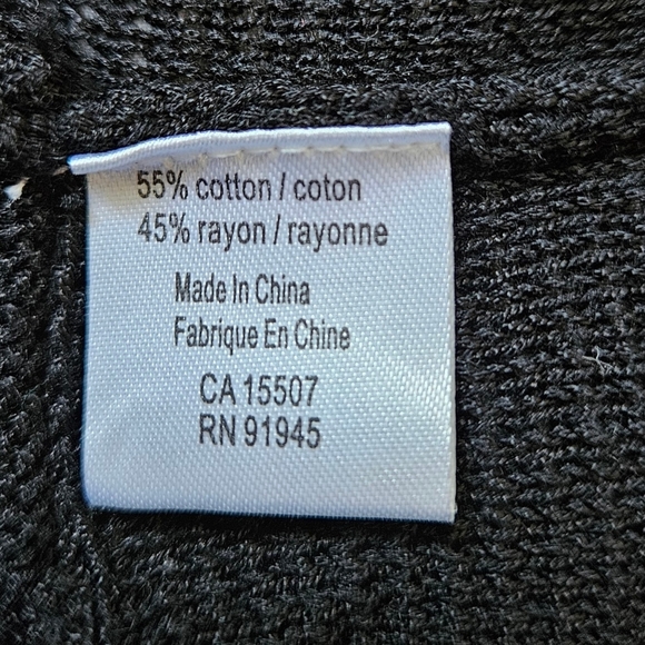 Lili Bleu knit black cotton cardigan rushed waist extended sleeve M / L / XL - Picture 14 of 17